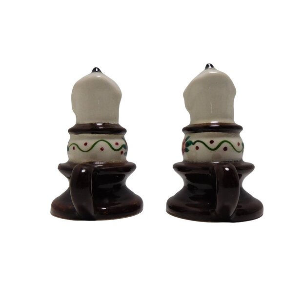 Vintage Candle Holder Salt & Pepper Shaker Set Approx 2.5"x 3.1/3" - Picture 5 of 7